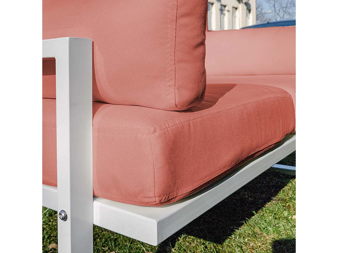 Soldeo ligstoel chaise longue coral - wit frame