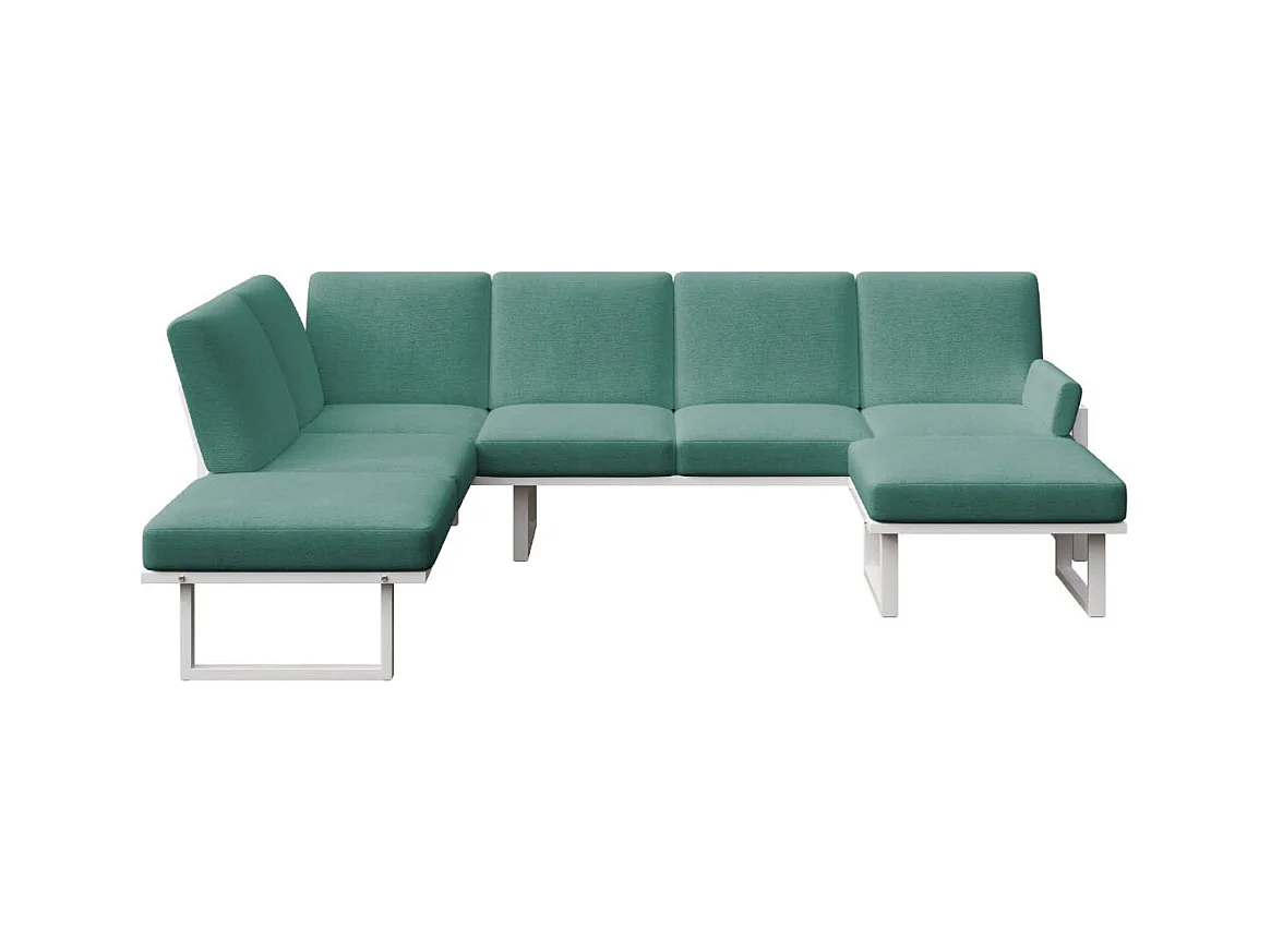 Soledo panoramische bank diepgroen - wit frame