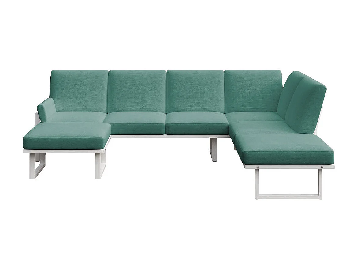 Soledo panoramische bank diepgroen - wit frame