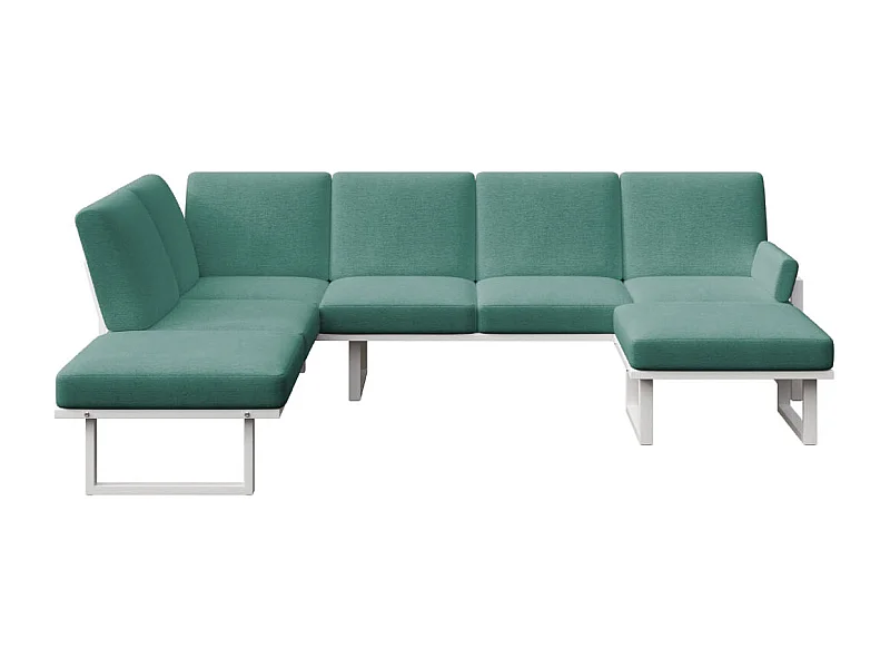 Soledo panoramische bank diepgroen - wit frame