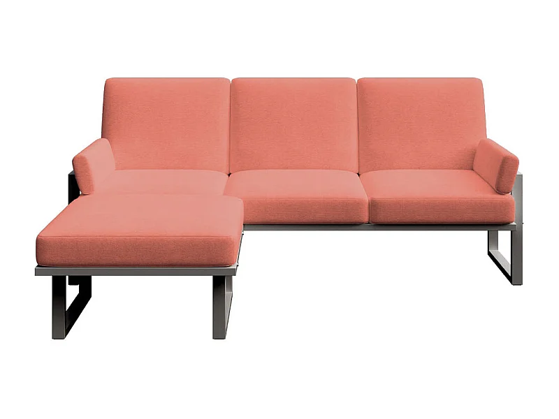 Soledo hoekbank coral - antraciet frame