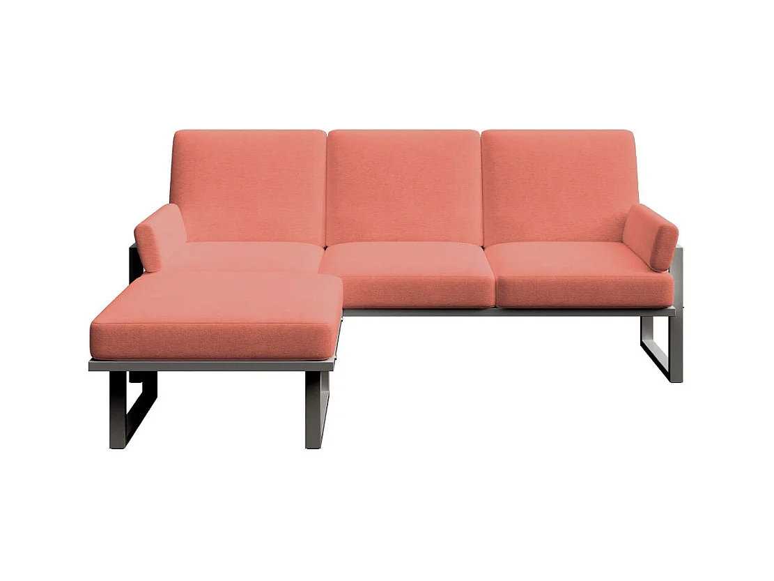 Soledo Canapé d'angle Corail - Cadre Anthracite