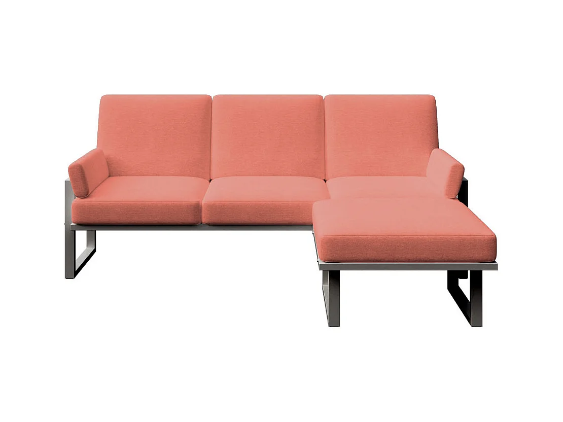 Soledo Canapé d'angle Corail - Cadre Anthracite