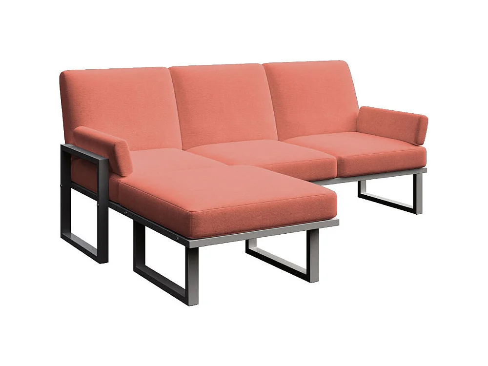 Soledo Canapé d'angle Corail - Cadre Anthracite