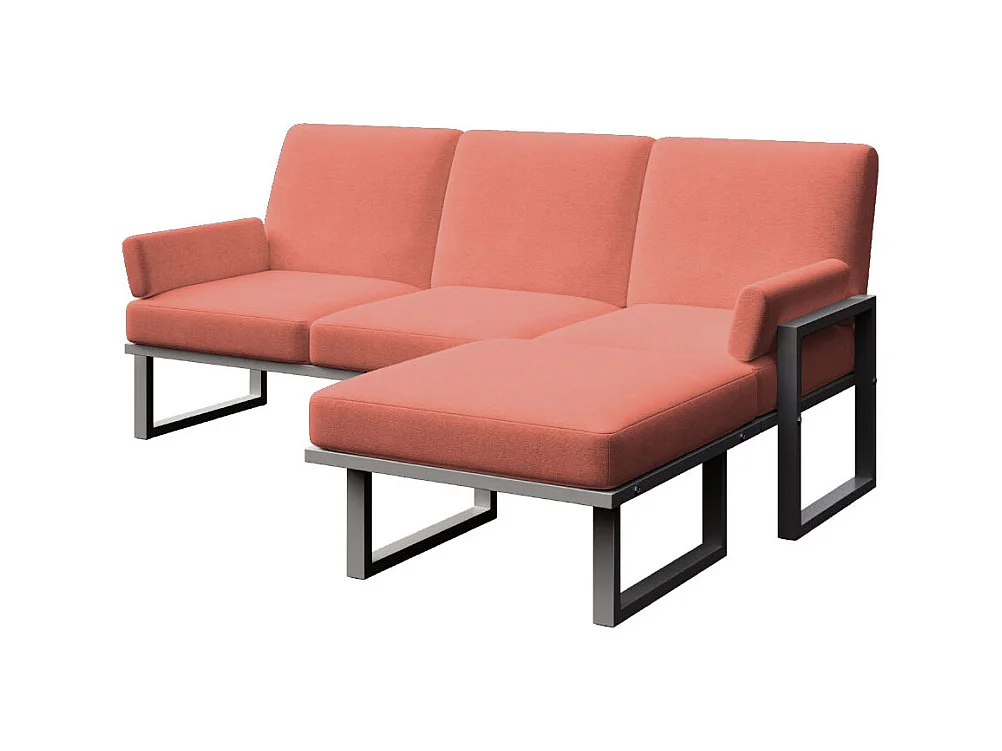 Soledo Canapé d'angle Corail - Cadre Anthracite