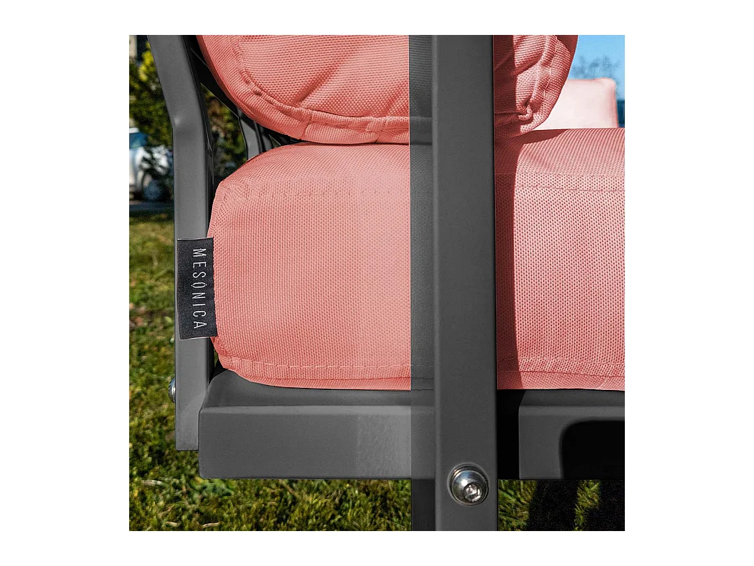 Soledo Canapé d'angle Corail - Cadre Anthracite