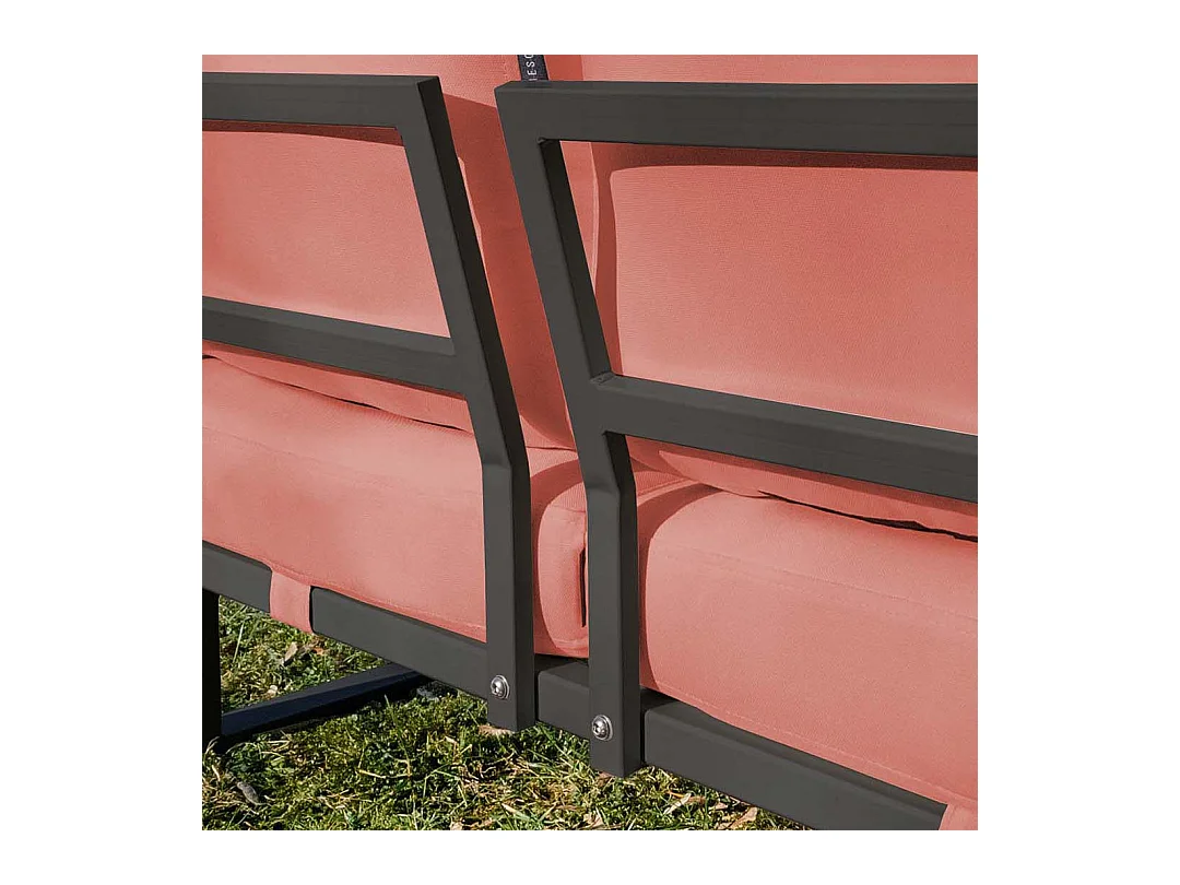 Soledo Canapé d'angle Corail - Cadre Anthracite