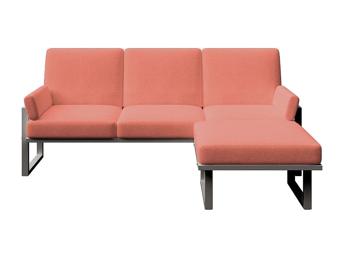 Soledo Canapé d'angle Corail - Cadre Anthracite