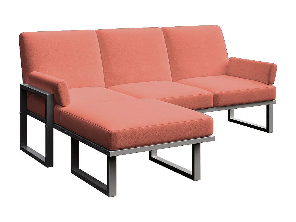 Soledo Canapé d'angle Corail - Cadre Anthracite