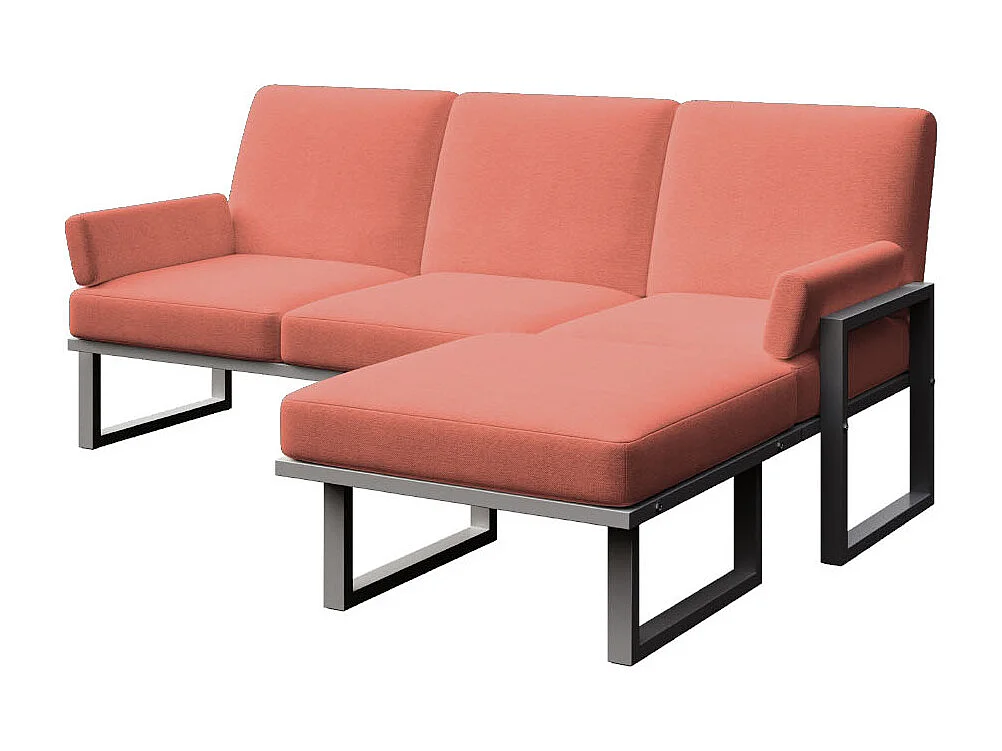 Soledo Canapé d'angle Corail - Cadre Anthracite