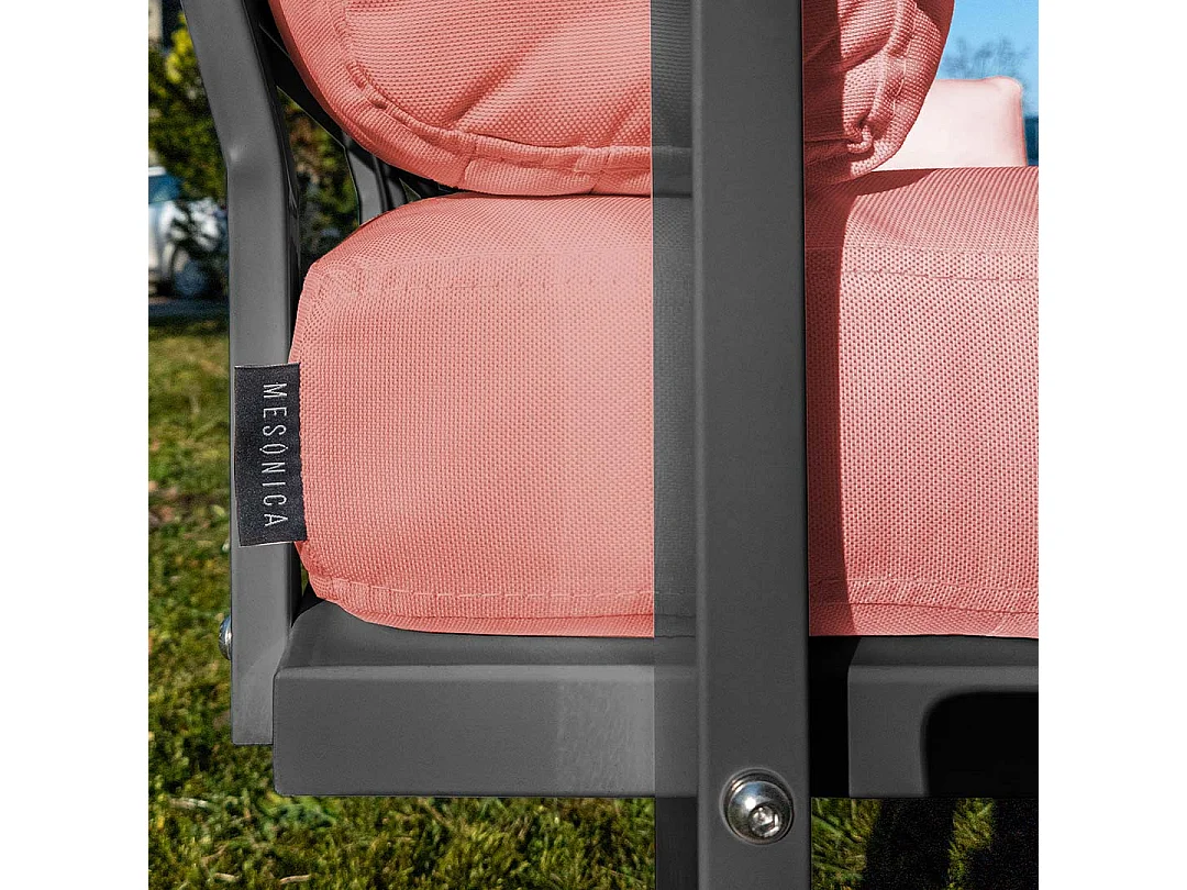 Soledo Canapé d'angle Corail - Cadre Anthracite