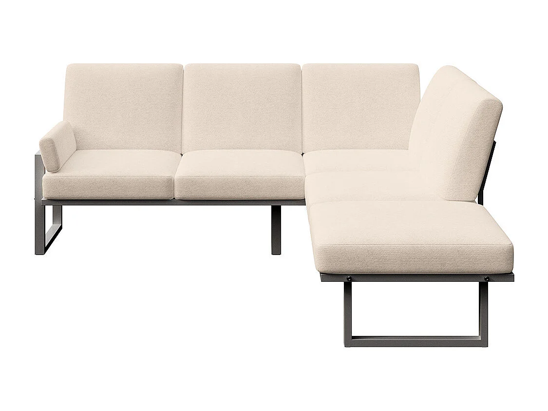 Soledo Canapé panoramique Beige clair - Cadre Anthracite