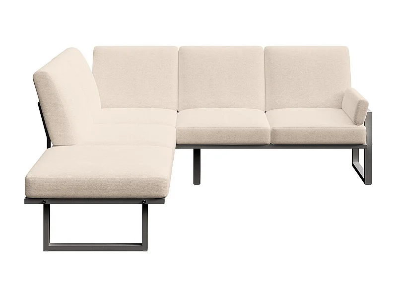 Soledo Canapé panoramique Beige clair - Cadre Anthracite