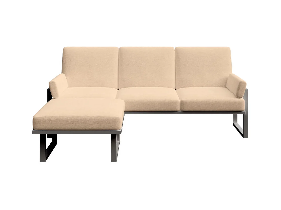 Soledo Canapé d'angle Cappucino - Cadre Anthracite