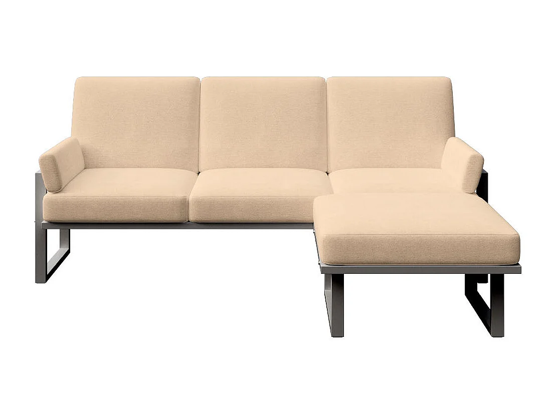 Soledo hoekbank cappucino - antraciet frame