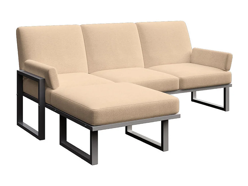 Soledo hoekbank cappucino - antraciet frame