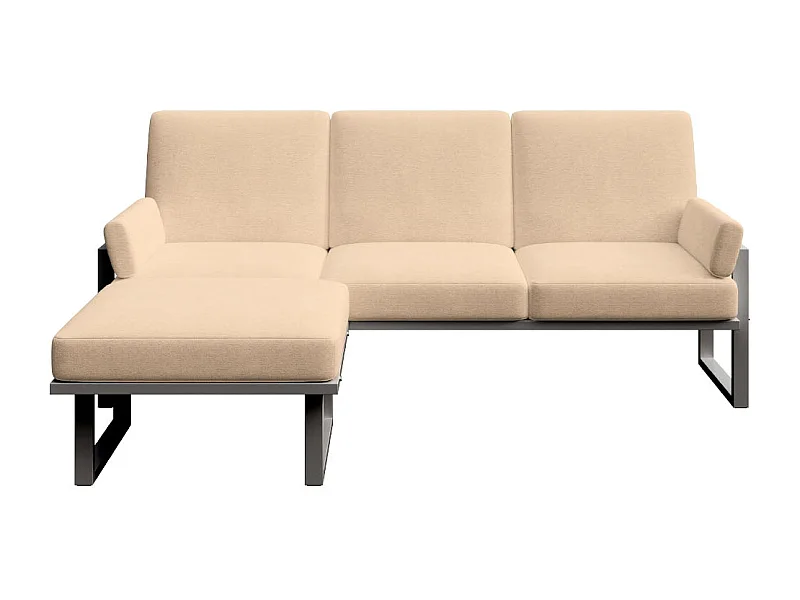 Soledo hoekbank cappucino - antraciet frame