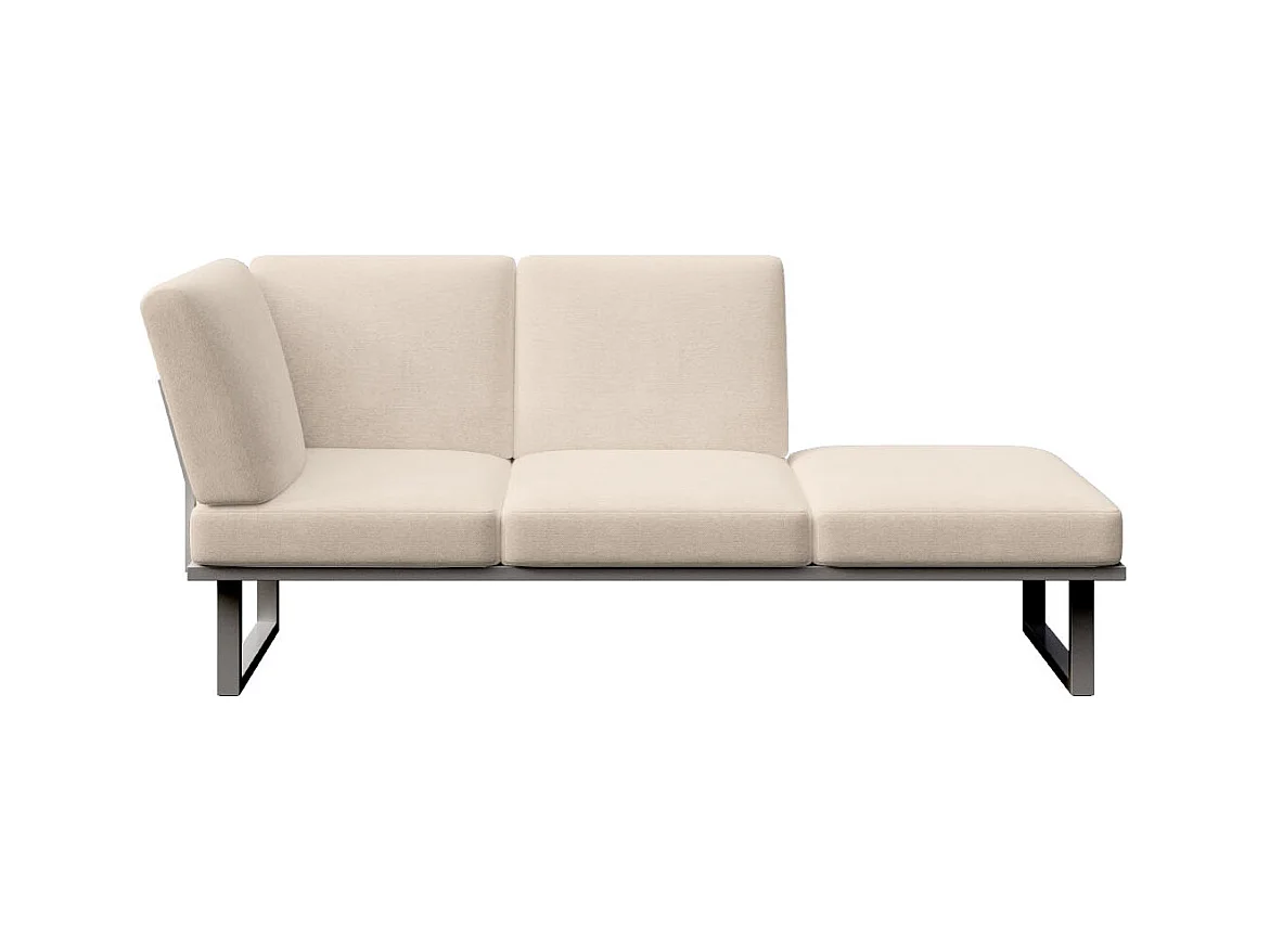 Méridienne Soledo Beige clair - Cadre anthracite