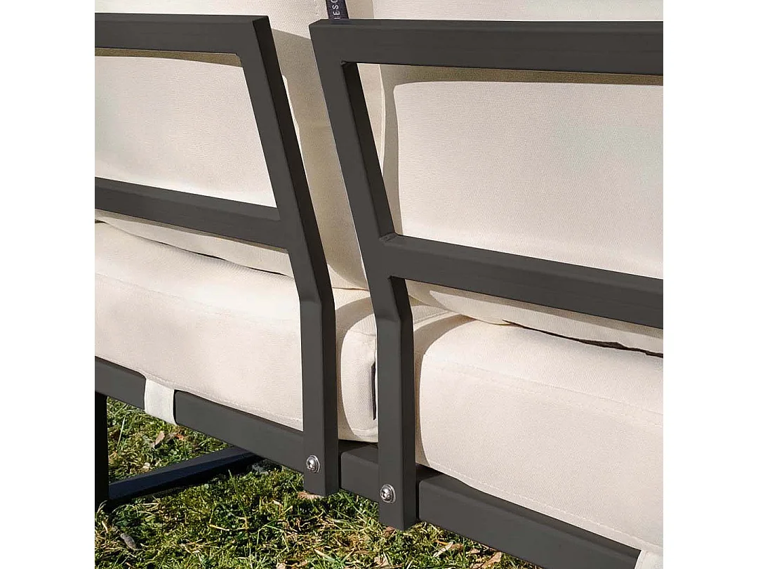 Méridienne Soledo Beige clair - Cadre anthracite