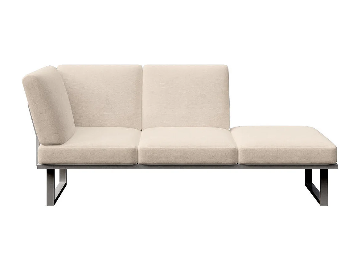 Méridienne Soledo Beige clair - Cadre anthracite