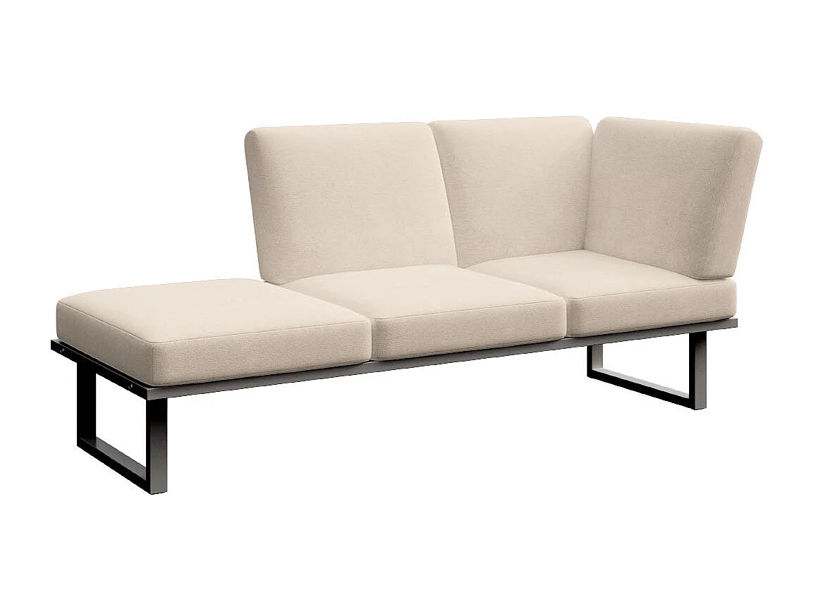 Méridienne Soledo Beige clair - Cadre anthracite