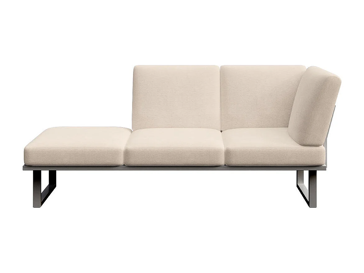 Soldeo ligstoel chaise longue lichtbeige - antraciet frame