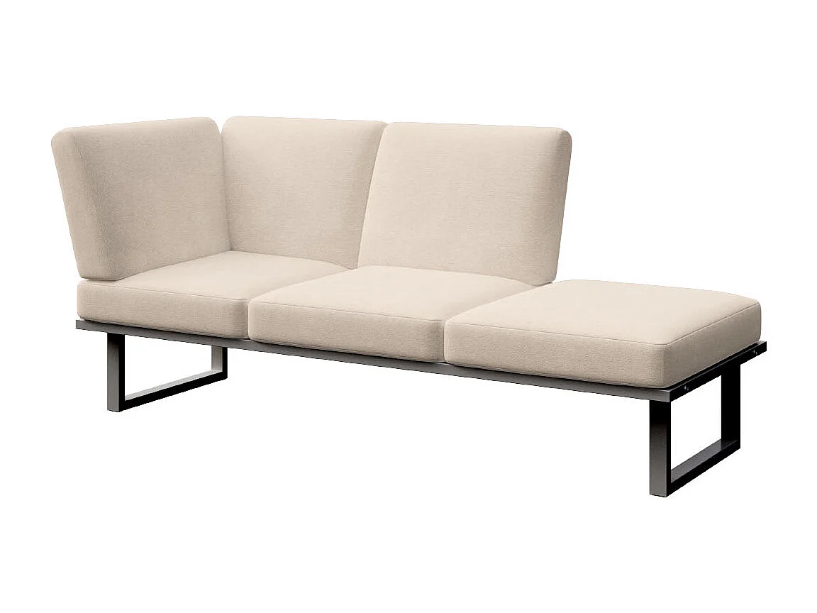 Soldeo ligstoel chaise longue lichtbeige - antraciet frame