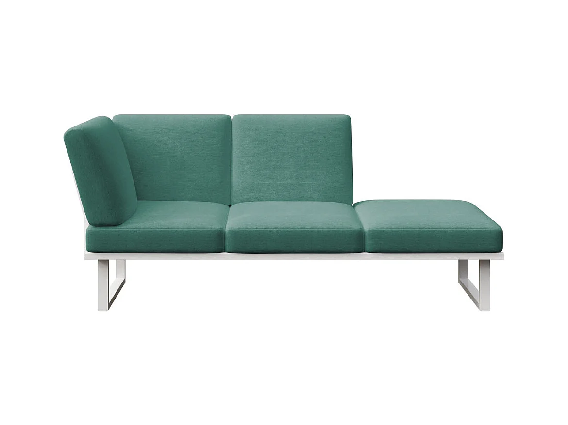 Soldeo ligstoel chaise longue diepgroene - wit frame