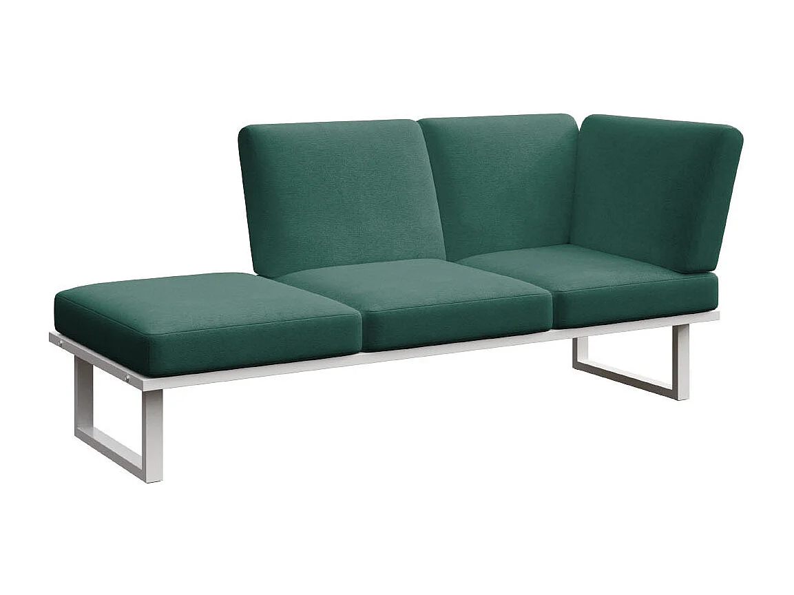 Soldeo ligstoel chaise longue diepgroene - wit frame