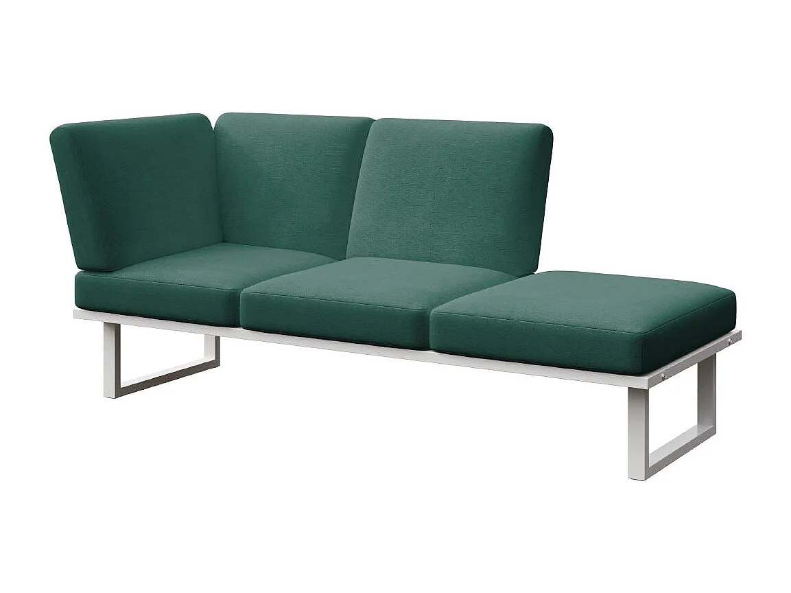 Soldeo ligstoel chaise longue diepgroene - wit frame