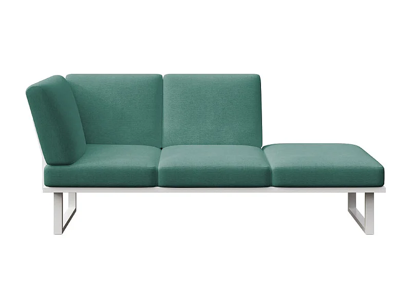 Soldeo ligstoel chaise longue diepgroene - wit frame