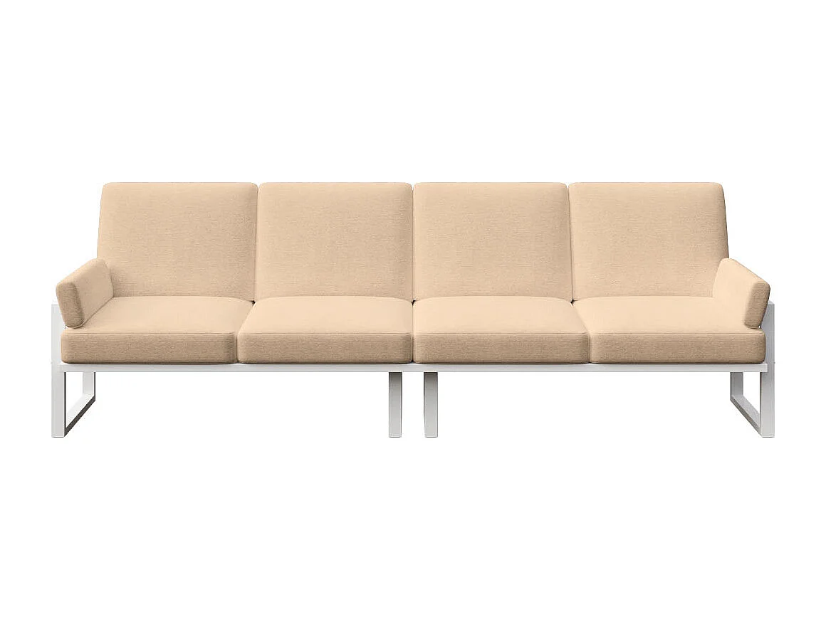 Soledo 4-zitsbank cappuccino - wit frame