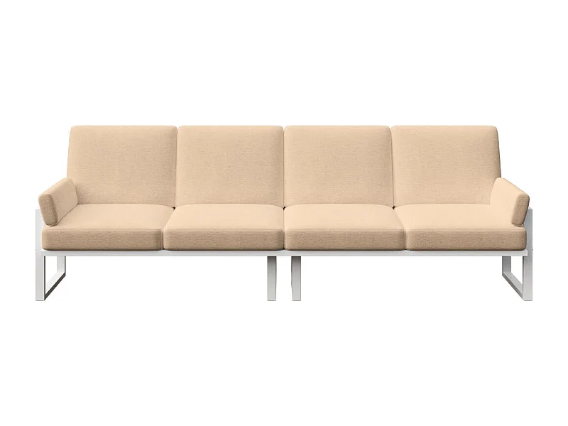 Soledo 4-zitsbank cappuccino - wit frame