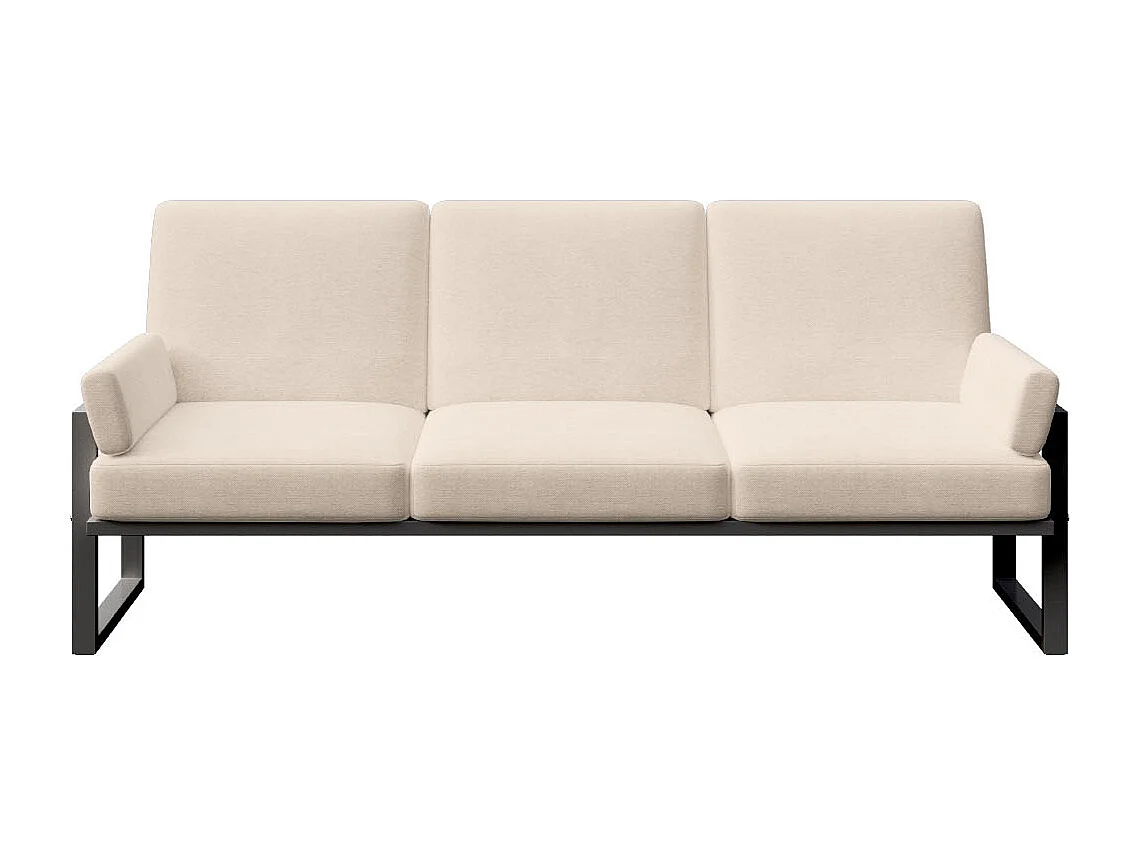 Canapé 3 places Soledo Beige clair - Cadre anthracite