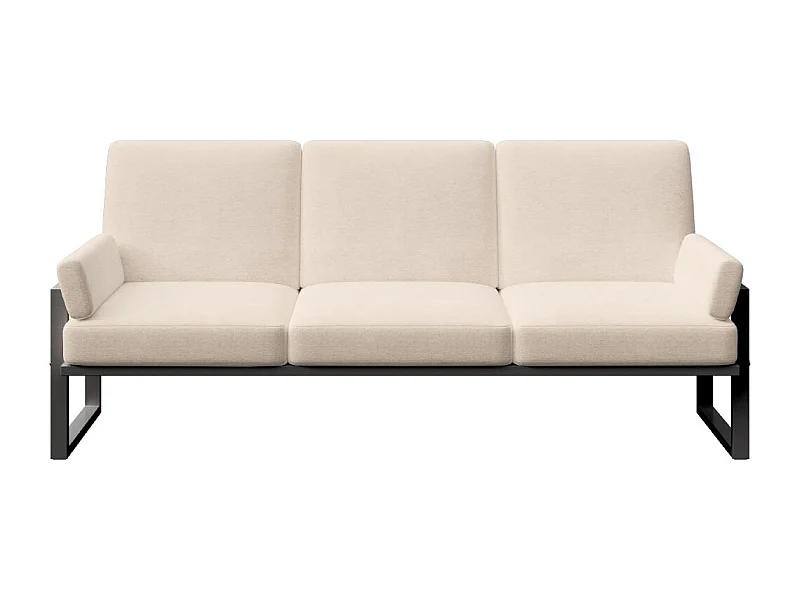 Canapé 3 places Soledo Beige clair - Cadre anthracite