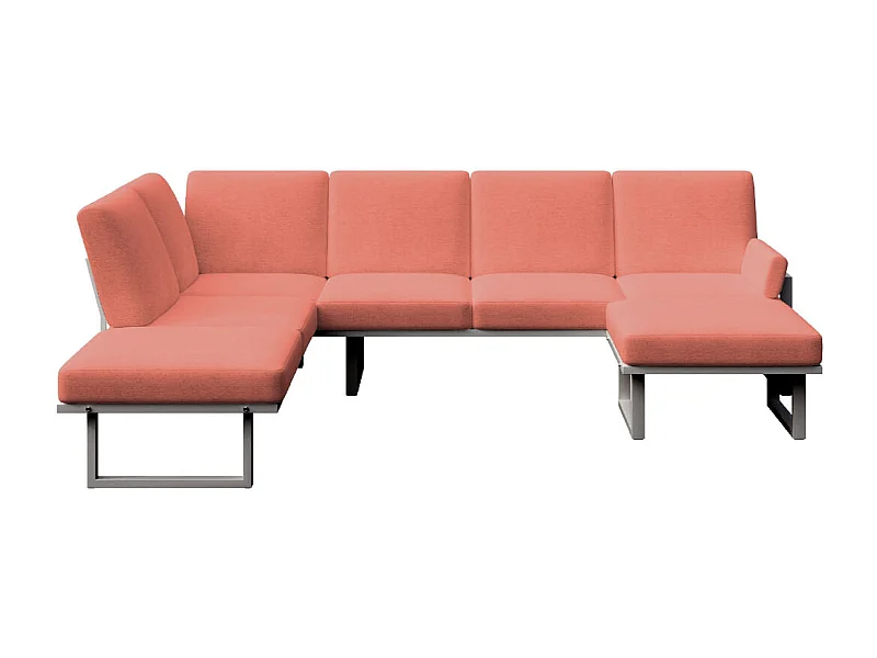 Soledo panoramische bank coral - antraciet frame