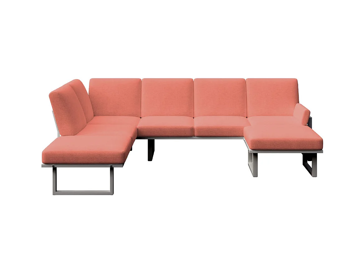 Soledo Canapé panoramique Corail - Cadre Anthracite