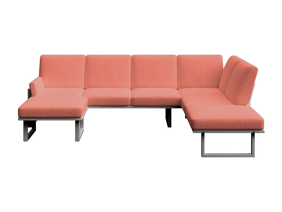 Soledo Canapé panoramique Corail - Cadre Anthracite