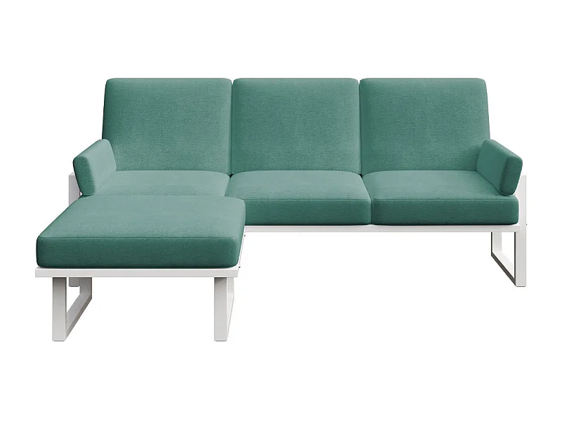 Soledo hoekbank diepgroene - wit frame