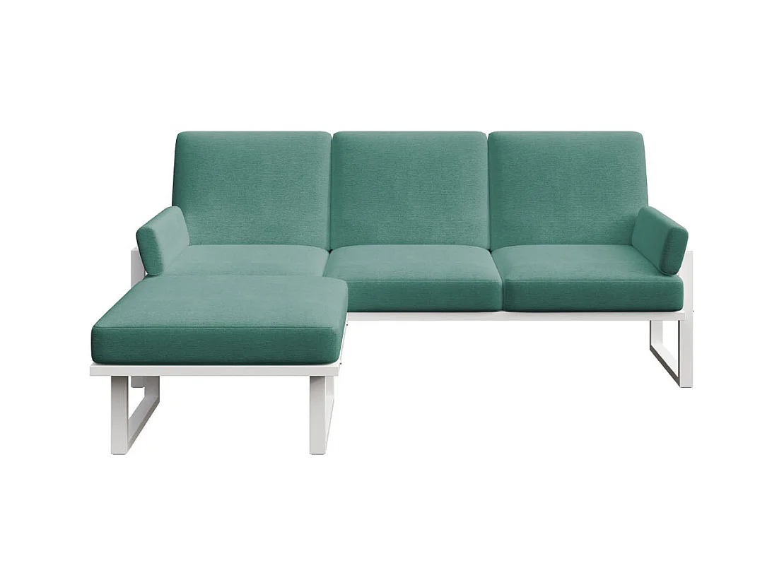 Soledo hoekbank diepgroene - wit frame