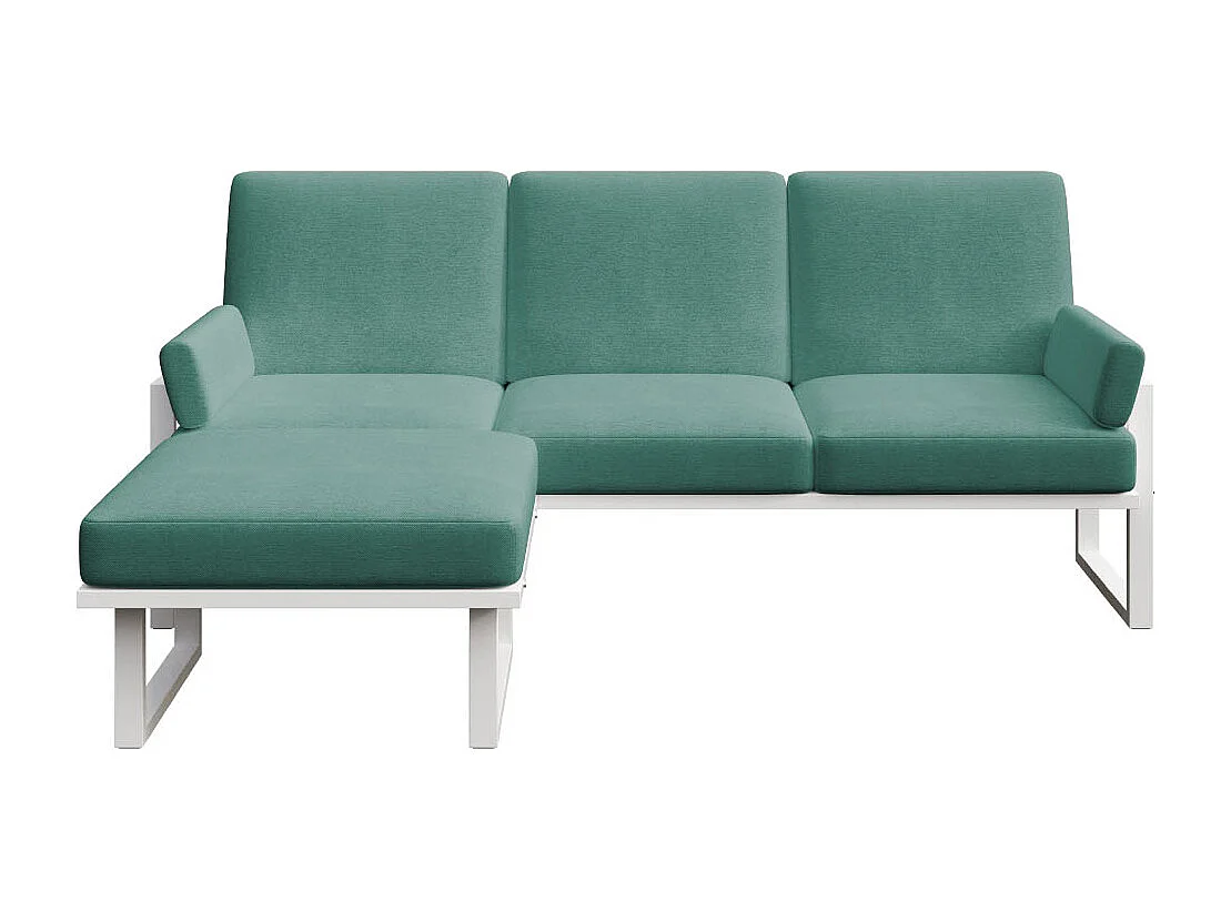 Soledo hoekbank diepgroene - wit frame