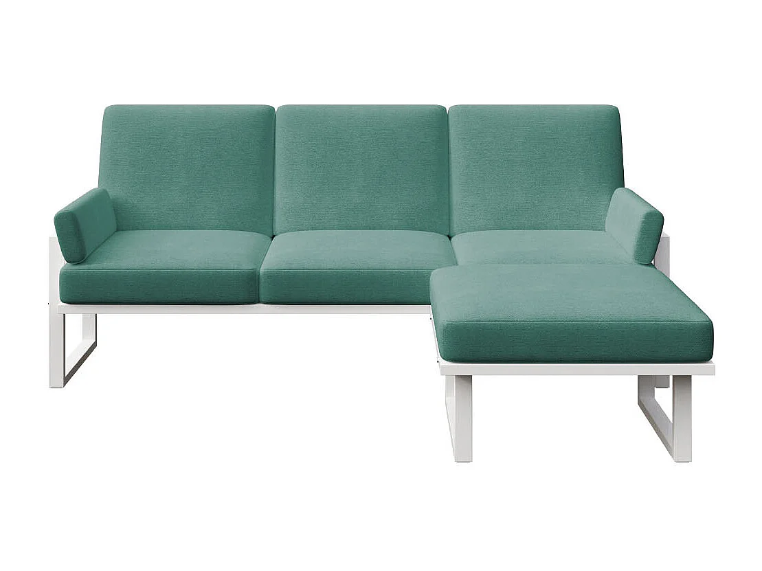 Soledo hoekbank diepgroene - wit frame