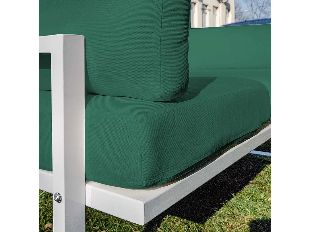 Soledo Canapé d'angle Vert profond - Cadre blanc