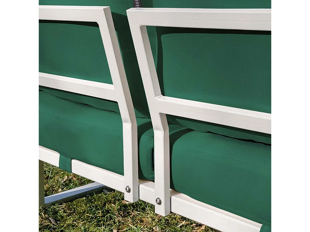 Soledo Canapé d'angle Vert profond - Cadre blanc