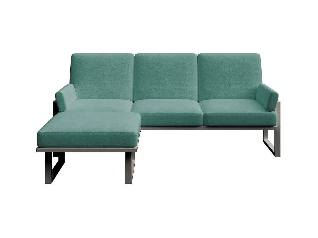 Soledo Canapé d'angle Vert profond - Cadre Anthracite