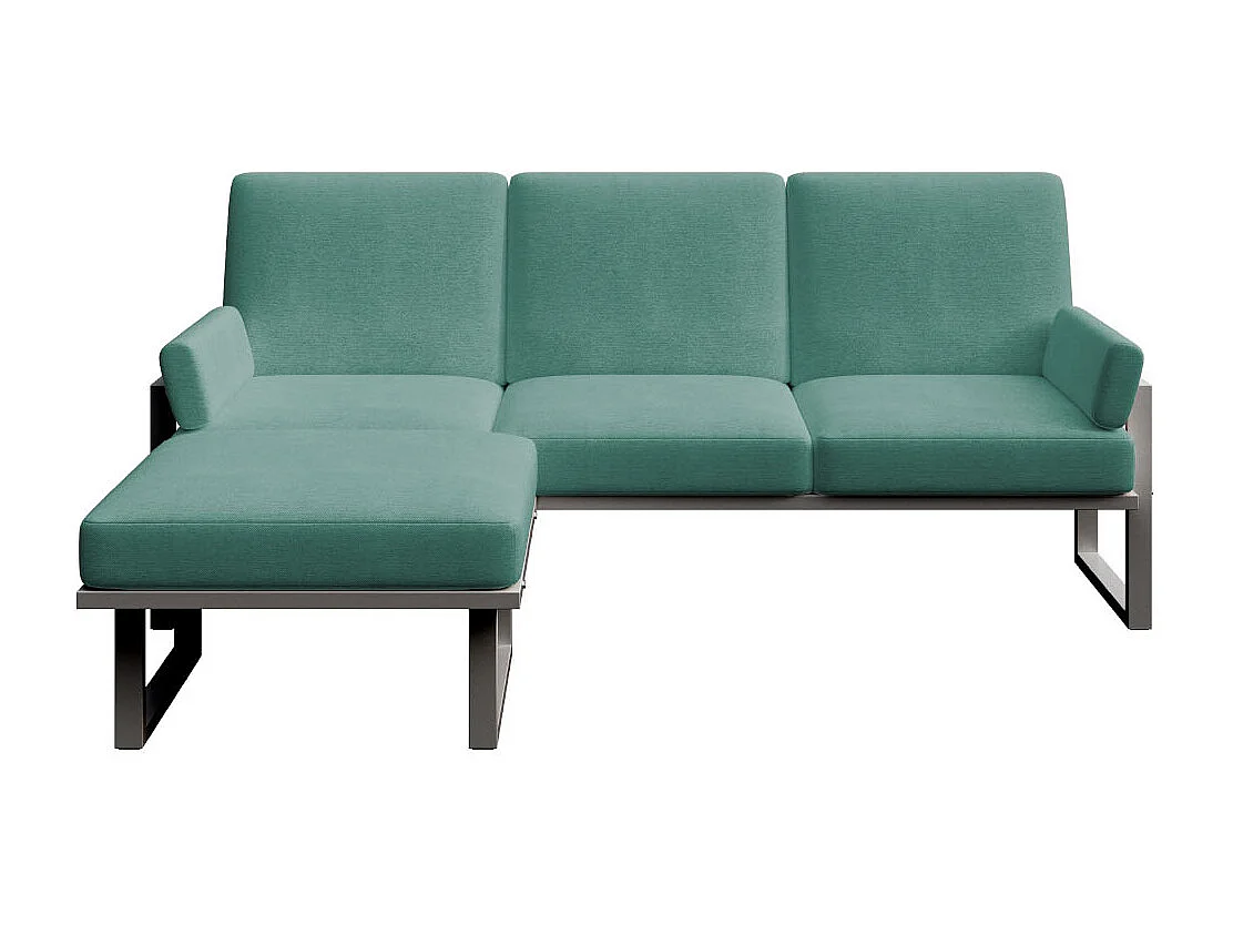 Soledo hoekbank diepgroene - antraciet frame