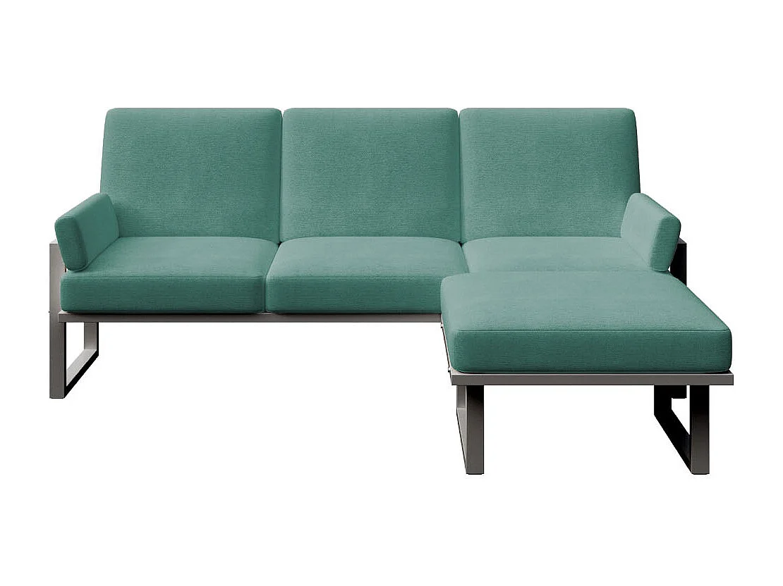 Soledo hoekbank diepgroene - antraciet frame