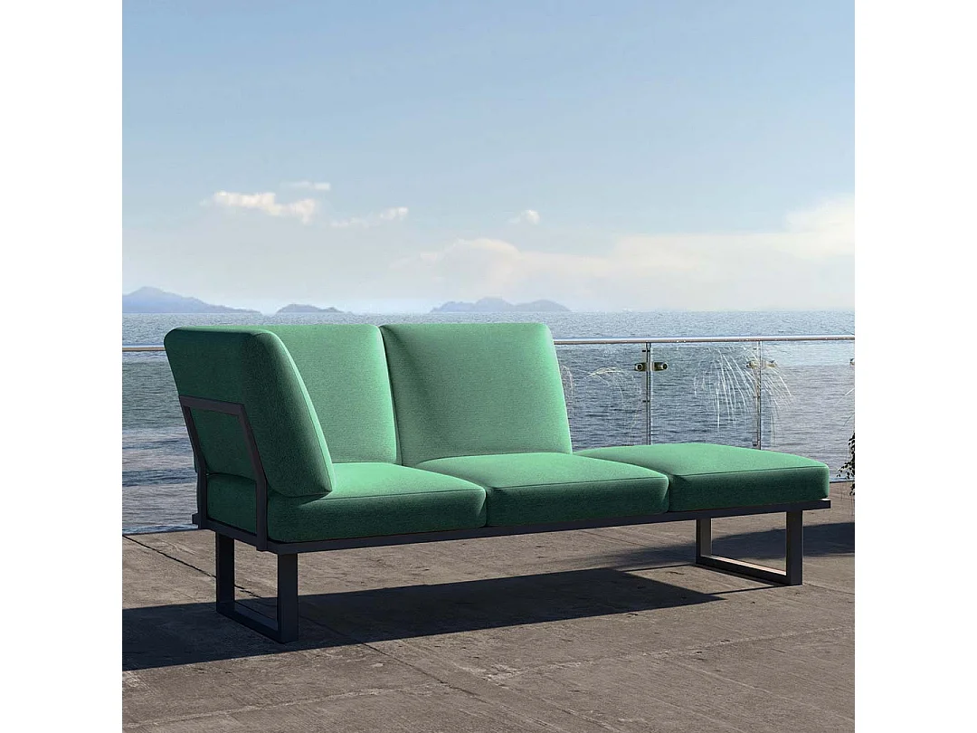 Soldeo ligstoel chaise longue diepgroene - antraciet frame