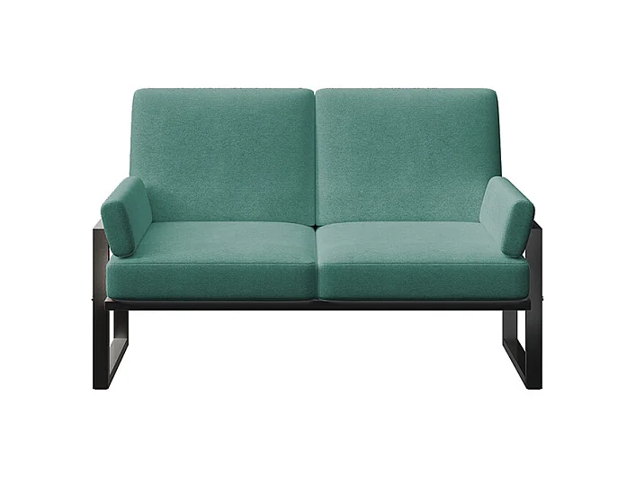 Soledo 2-zitsbank in diepgroen - antraciet frame