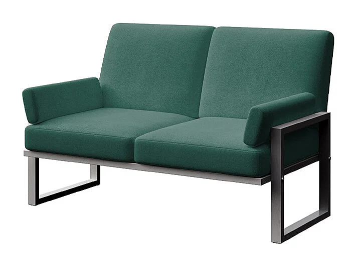 Soledo 2-zitsbank in diepgroen - antraciet frame